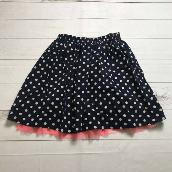 Gap Kids Girls Navy Polka Dots Elastic Waist Pull On A Line Skirt Size XL - Picture 2 of 7